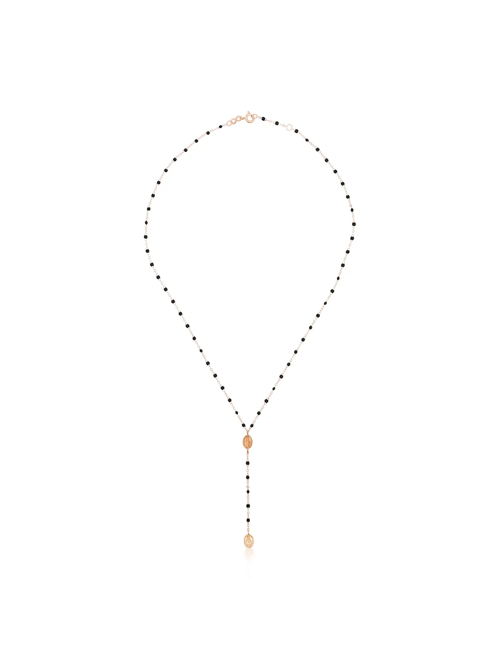 Click to view more detailed imagery on our partner's website Gigi Clozeau Madone 18kt Rose Gold Beaded Coin Necklace In R20 Rose Gold/black