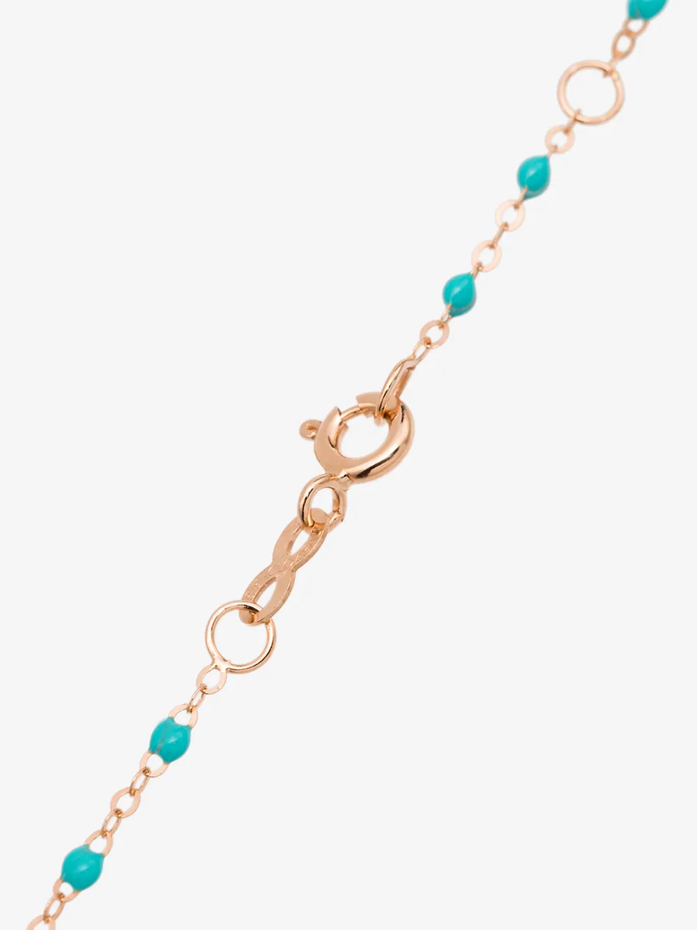 Shop Gigi Clozeau 18k Rose Gold 42 Cm Beaded Necklace In Rose Gold/turquoise