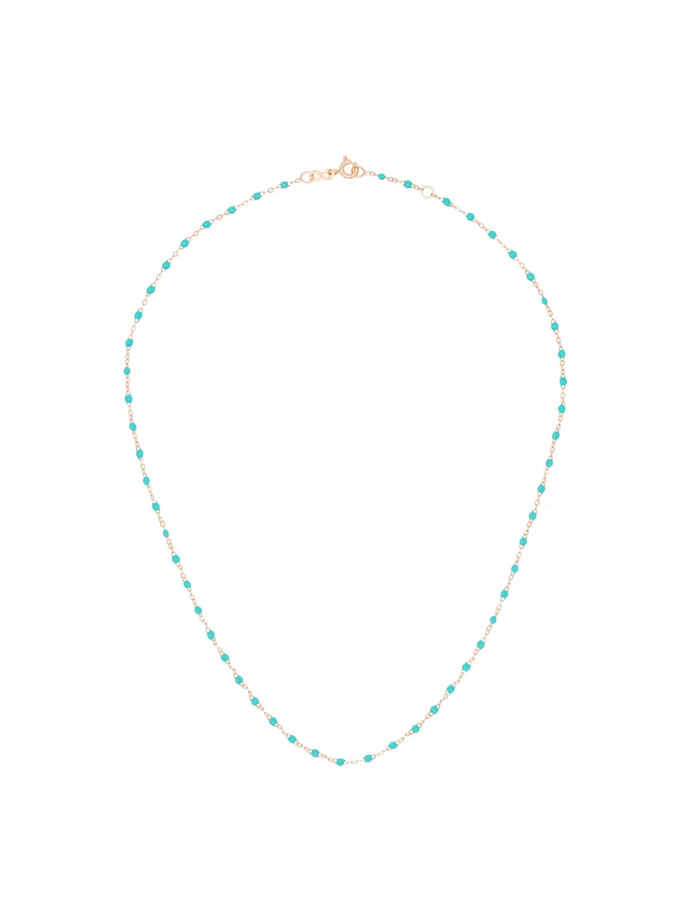 GIGI CLOZEAU 18KT ROSE GOLD TURQUOISE BEADED NECKLACE