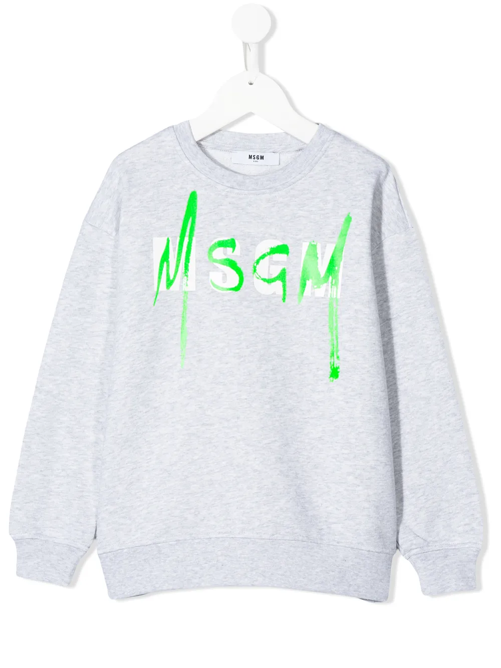 Msgm Kids' Logo Print Sweatshirt In Grey