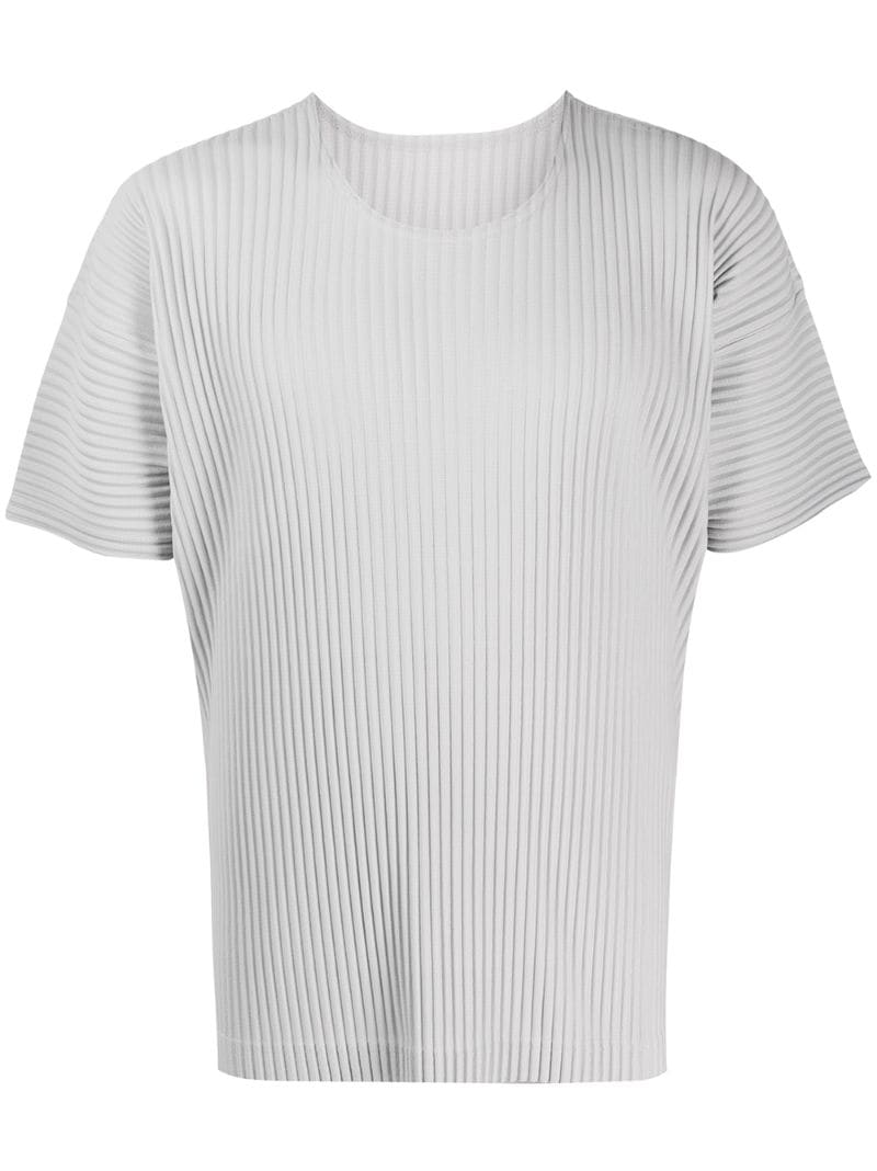 Issey Miyake Relaxed-fit Ribbed T-shirt In Grey