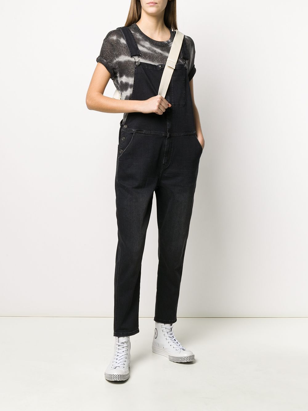 фото Current/elliott stonewashed denim dungarees