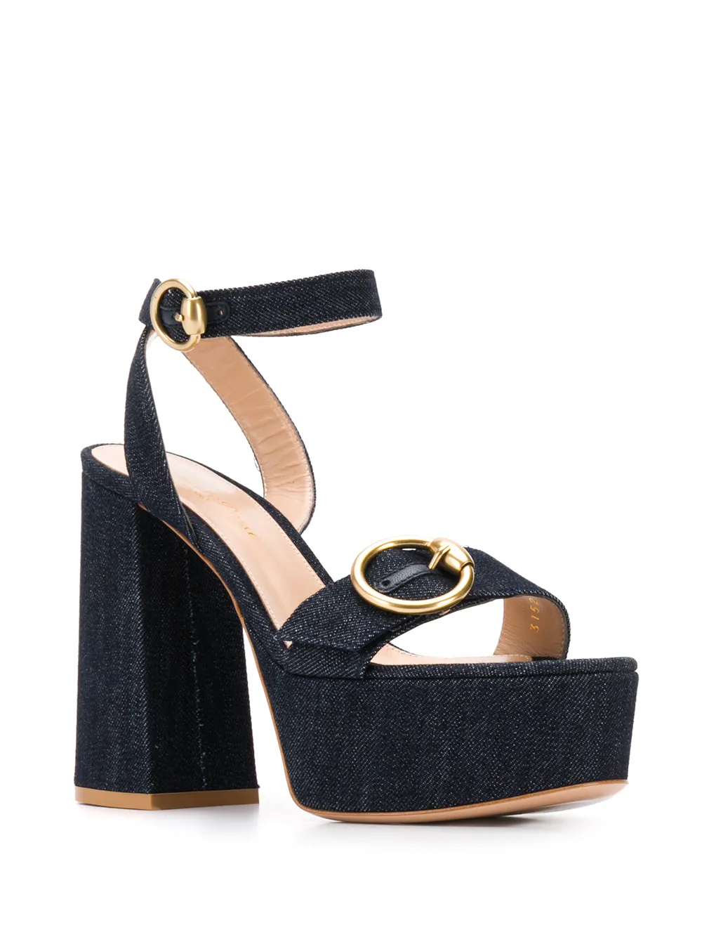 Gianvito Rossi Zandra denim sandalen - Blauw