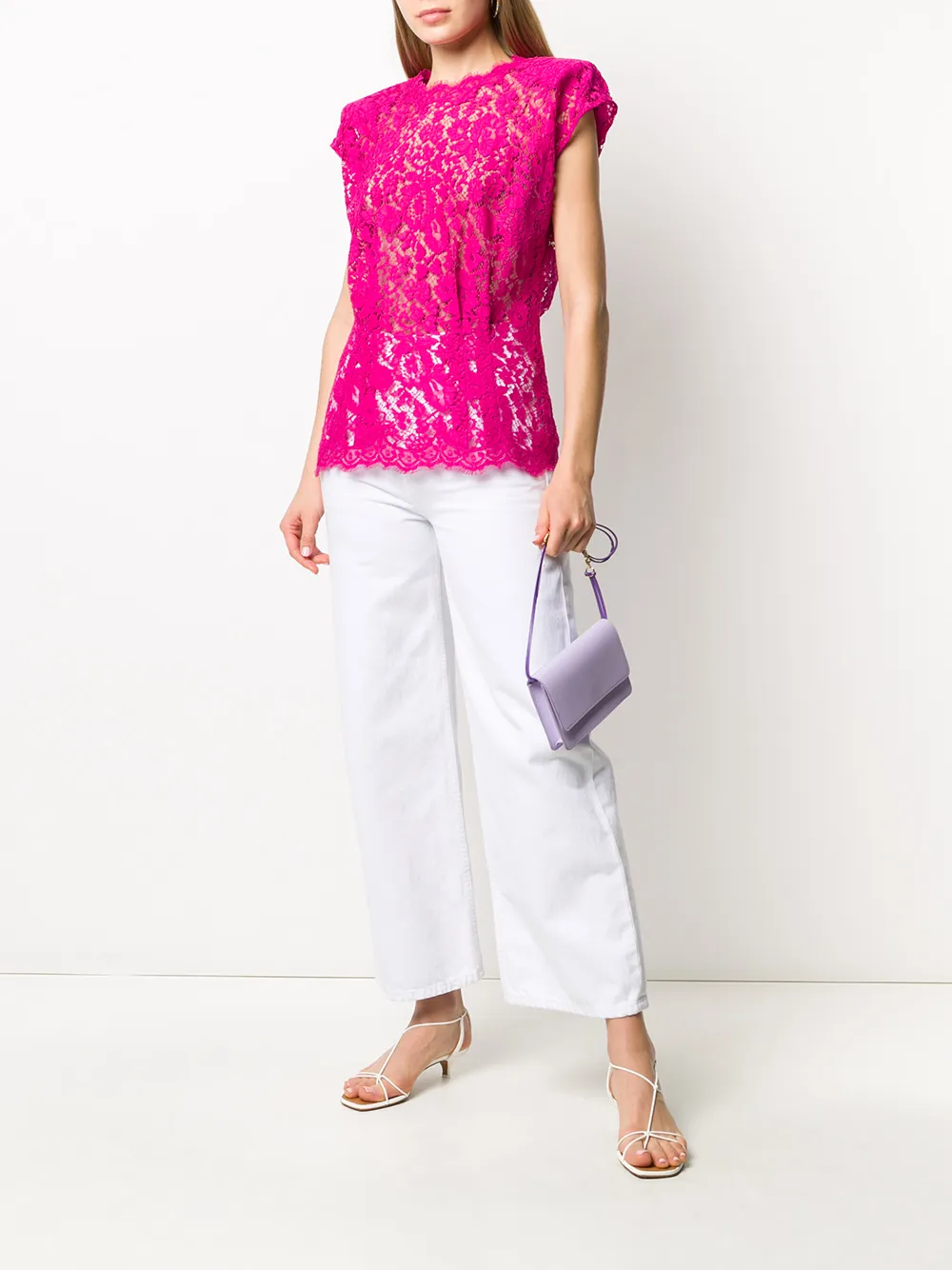Imagem 2 de Dolce & Gabbana Blusa translúcida com renda floral