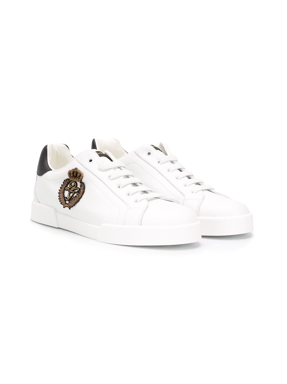 DOLCE & GABBANA TEEN PATCH-EMBELLISHED SNEAKERS