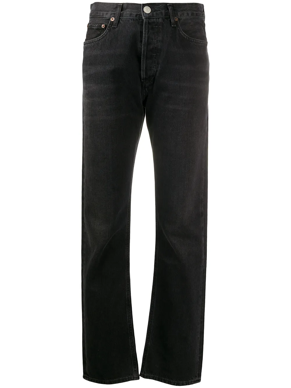 Agolde Lana Mid Rise Vintage Straight Jeans In Black | ModeSens