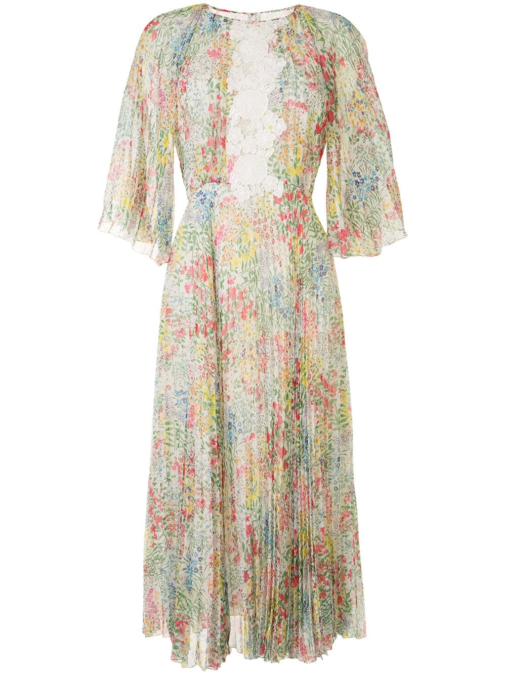 фото Giambattista valli плиссированное платье с цветочным принтом
