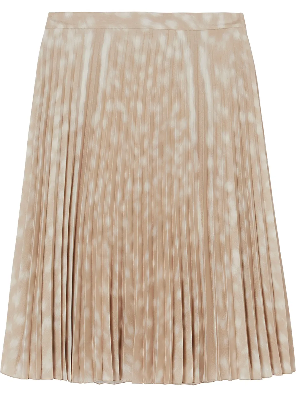 Burberry Printed Pleated Midi Skirt In Neutrals
