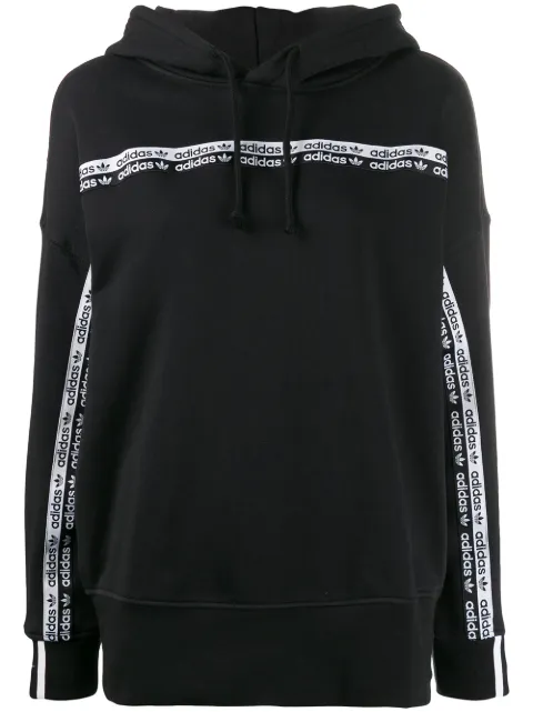 adidas tape hoodie black