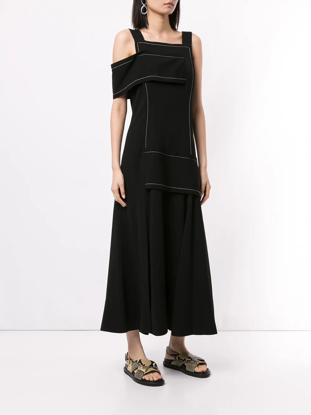 3.1 Phillip Lim Asymmetrische jurk Zwart