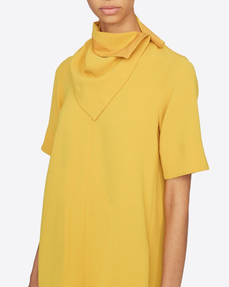 yellow dress with shawl