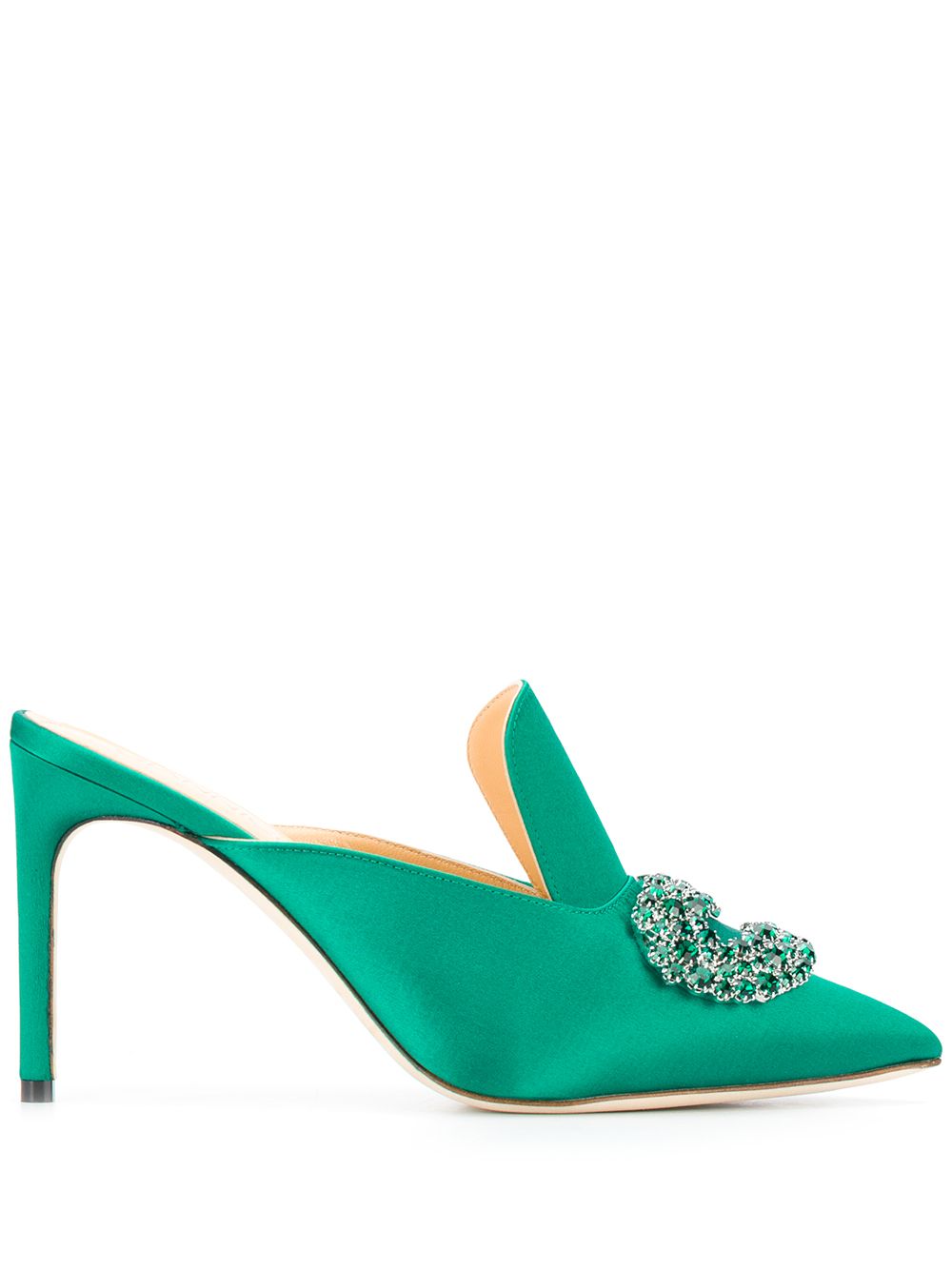 GIANNICO EMBELLISHED POINTED TOE MULES