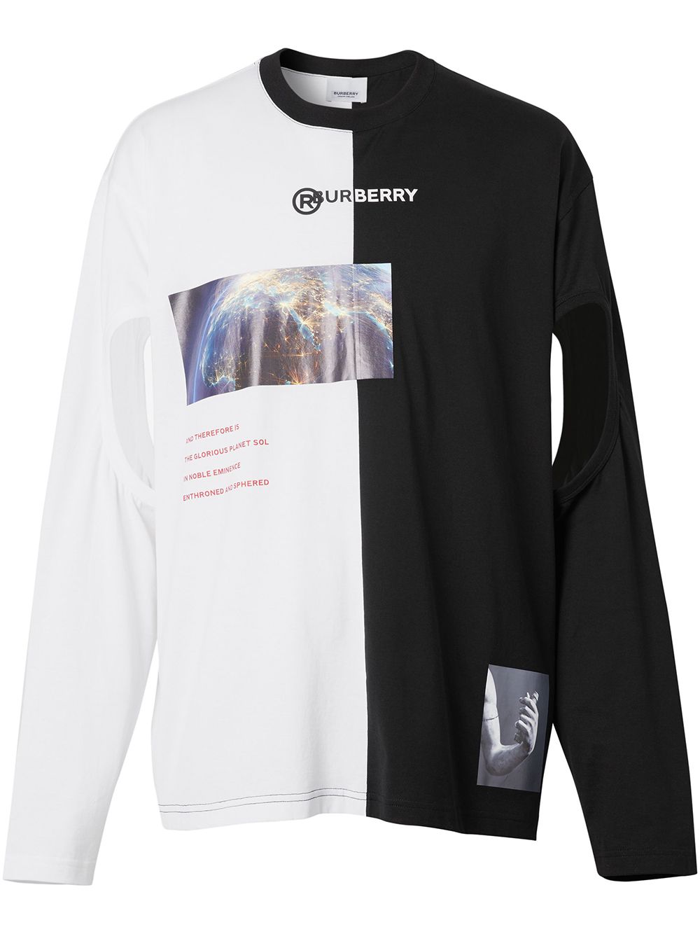 Burberry oversized Montage print cut-out T-shirt black & white 8024736 -  Farfetch