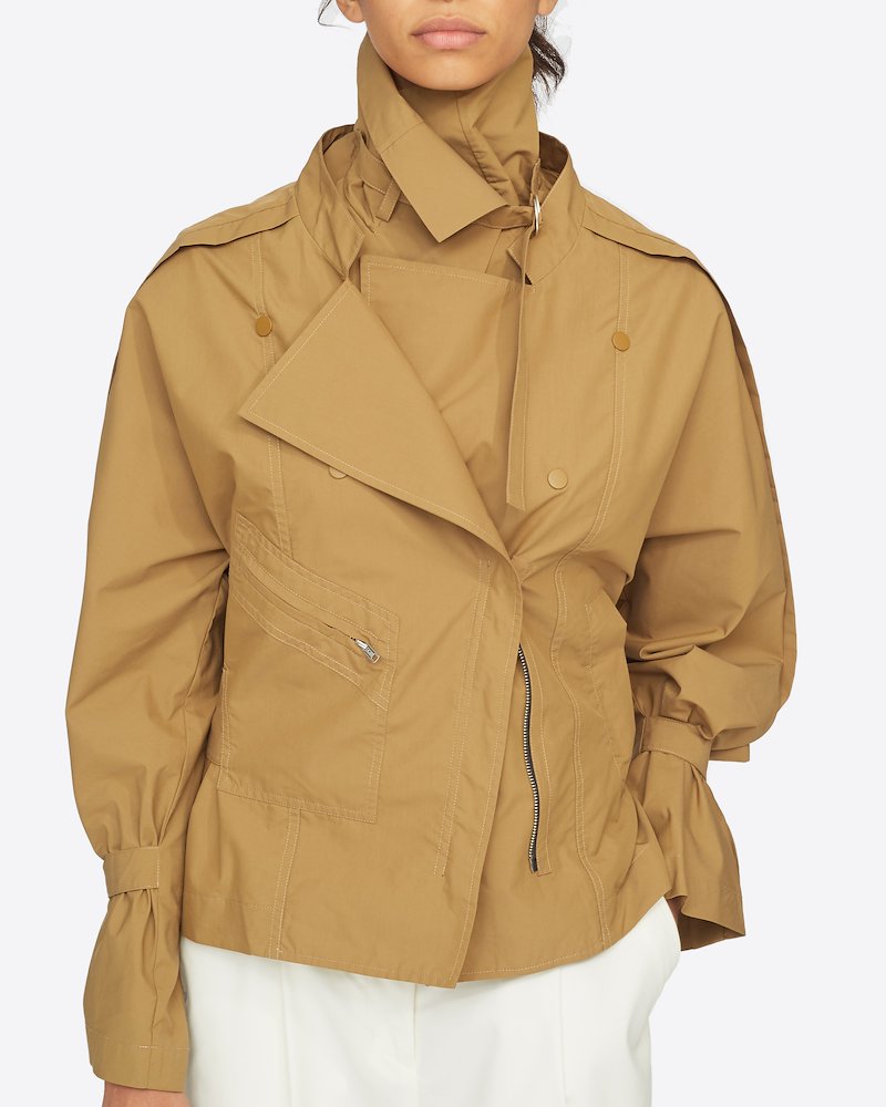 Jacket With Removable Collar-neutrals #1 Jacket With Removable Collar, CEDAR Synthetic->Polyester Jacket With Removable Collar from 3.1 Phillip Lim.- 3