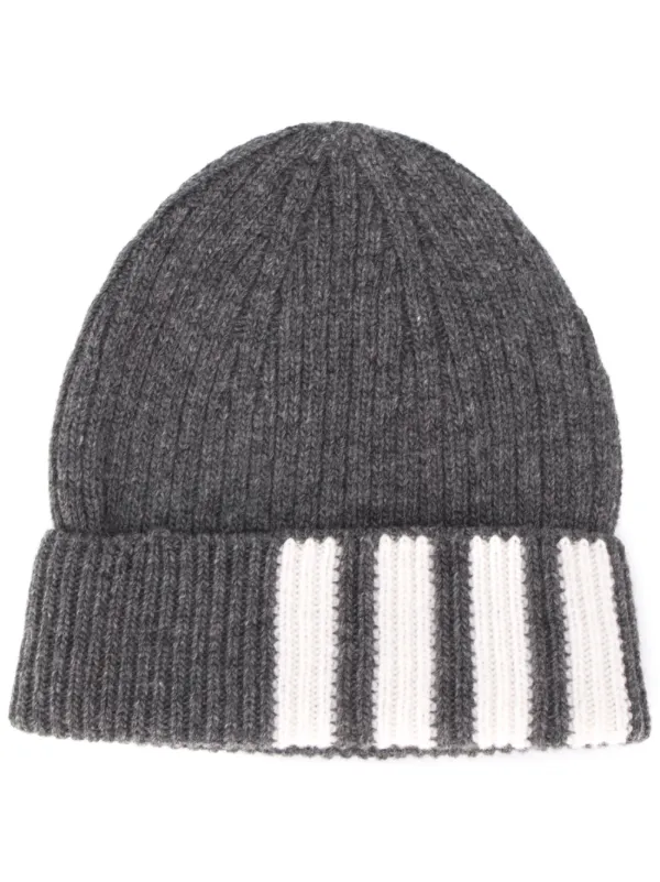 Thom Browne 4-Bar Knitted Beanie - Farfetch