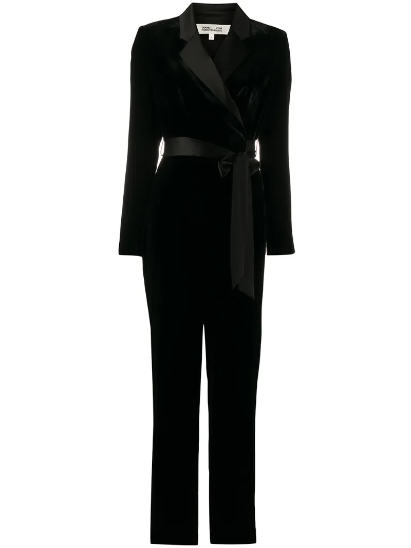 long sleeve tuxedo jumpsuit