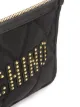 Moschino studded logo clutch