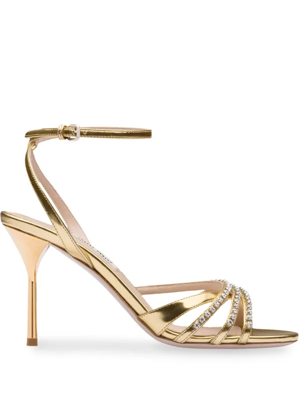 miu miu gold sandals