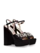 Image 2 of Miu Miu crystal embellished satin platform sandals