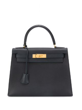 Hermes Kelly bag 28 Sellier Black Epsom leather Gold hardware