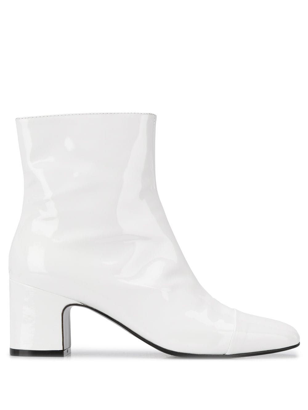 Carel Suzette 65mm Square-tip Ankle Boots In White