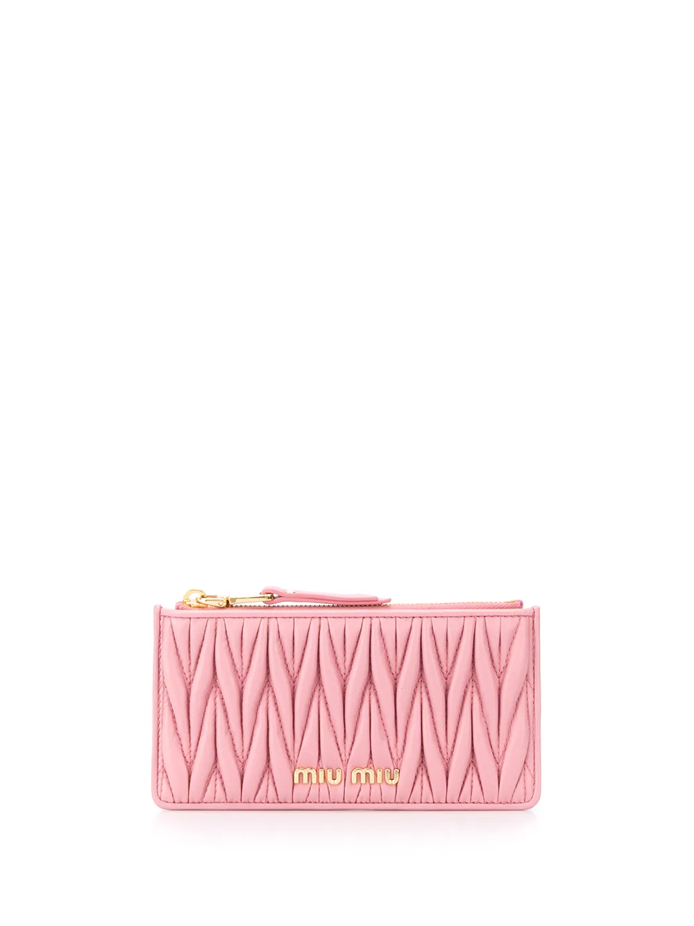 Miu Miu Matelassé Leather Coin Purse In Rosa