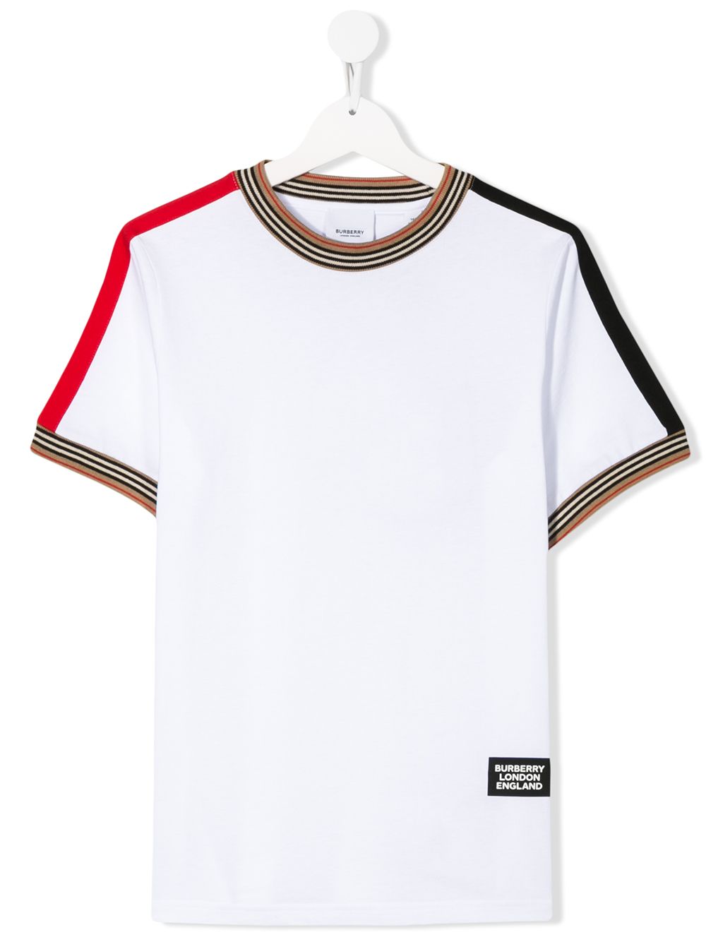 Burberry Teen Ribbed Trim T-shirt In White