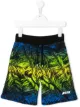 Image 1 of MSGM Kids leaf print track shorts