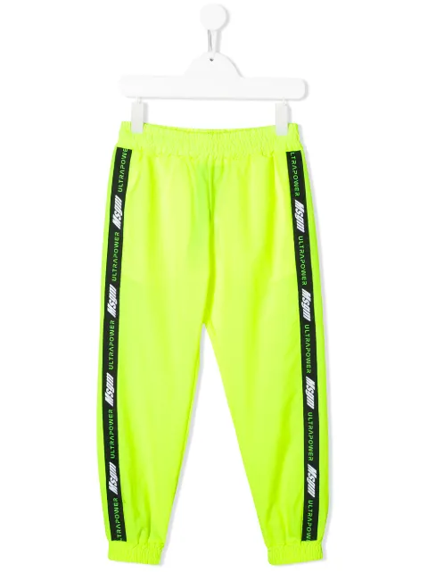 MSGM Kids logo tape track pants