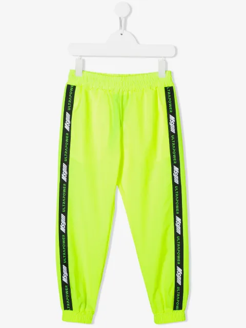 MSGM Kids logo tape track pants