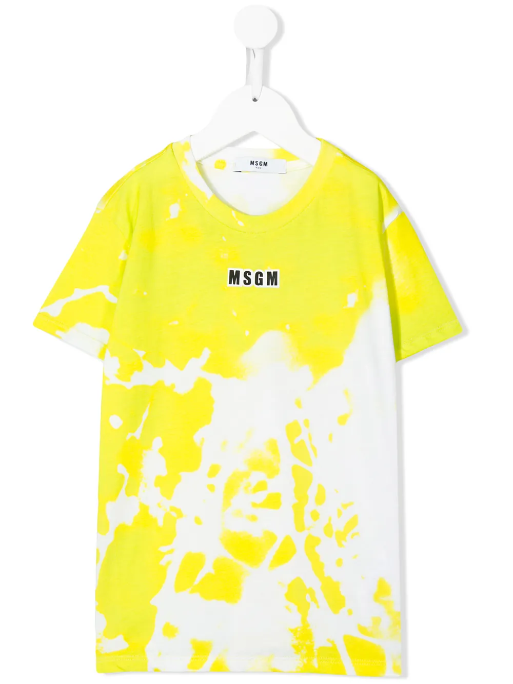 Msgm Kids' Tie-dye Cotton T-shirt In Yellow