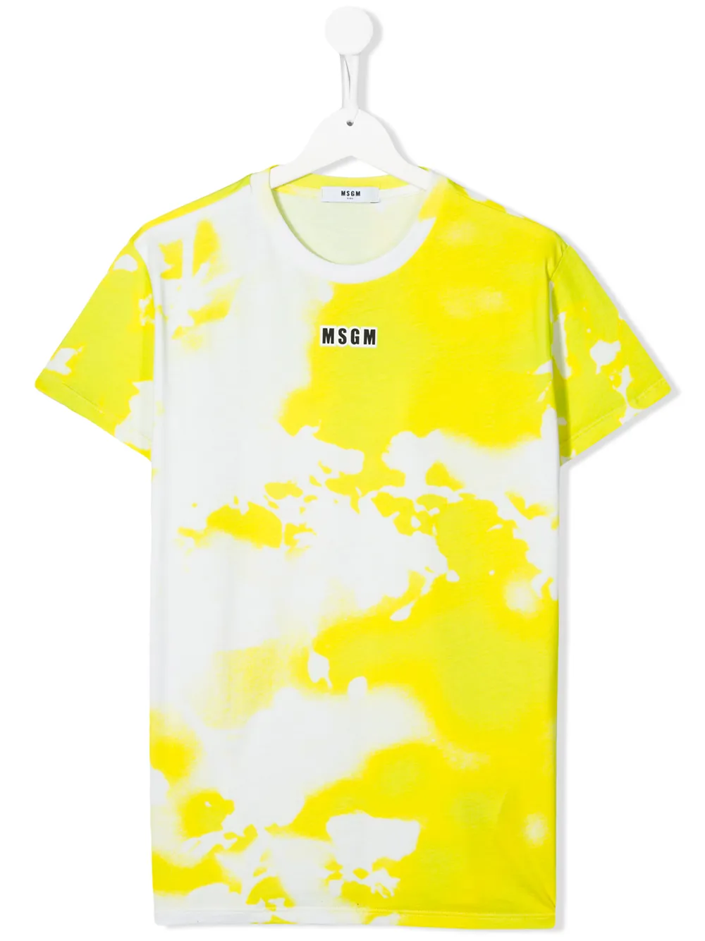 Msgm Kids' World Map T-shirt In Yellow