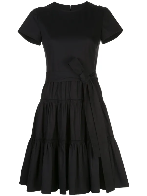 black tiered mini dress