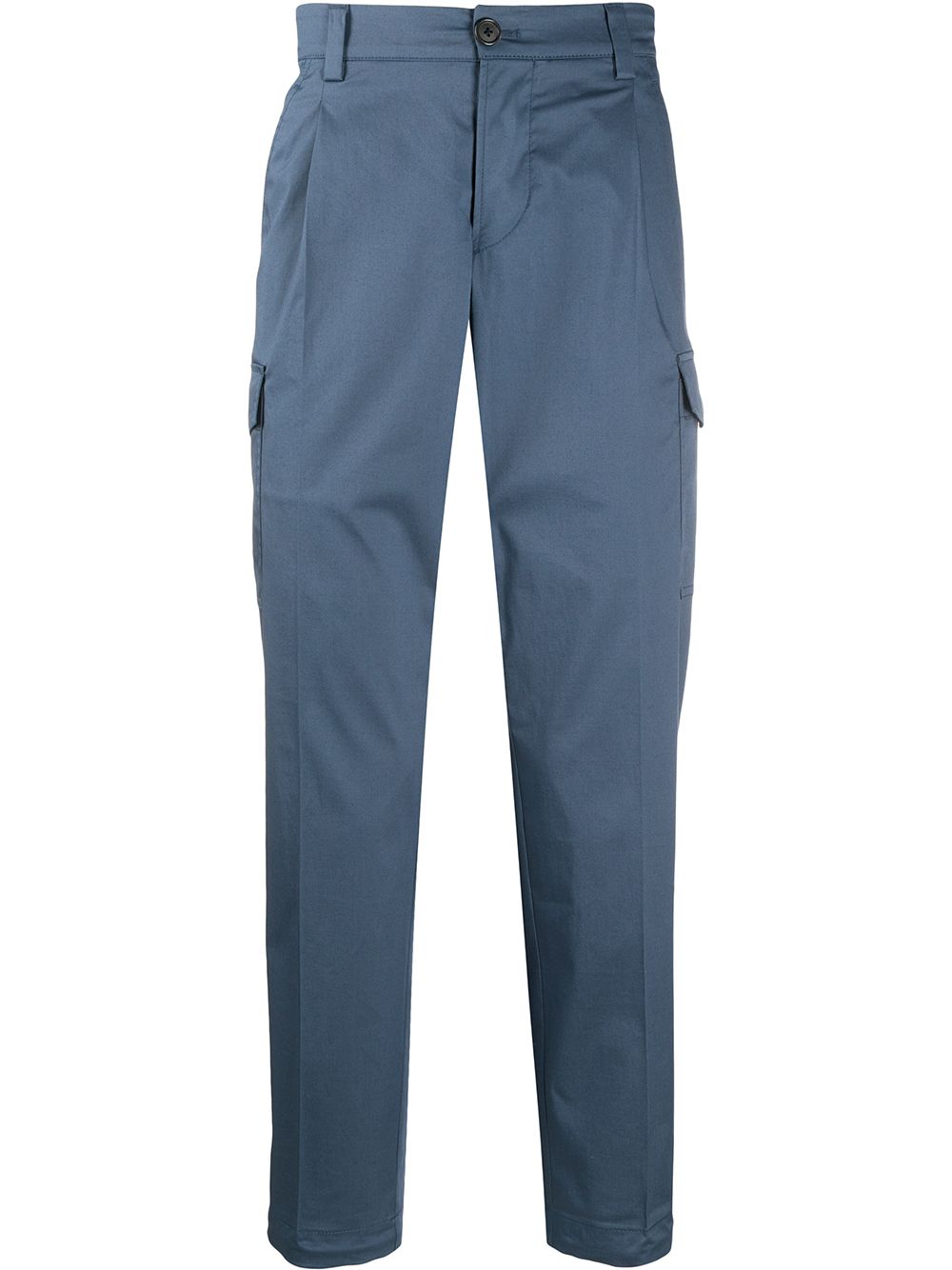 Prada Flap Pocket Cropped Trousers In Aviazione