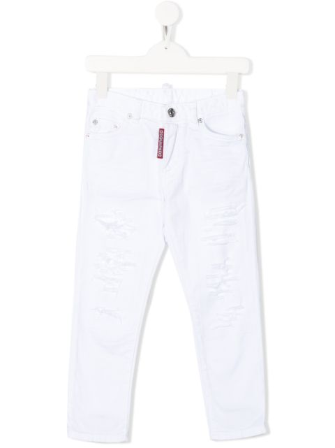 Dsquared2 Kids Calça jeans reta destroyed