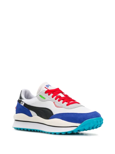 puma panelled colourblock lace up casual shoes