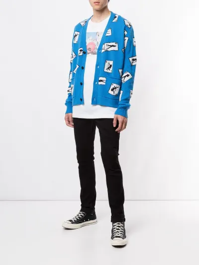AMIRI pole-dance knit cardigan blue | MODES