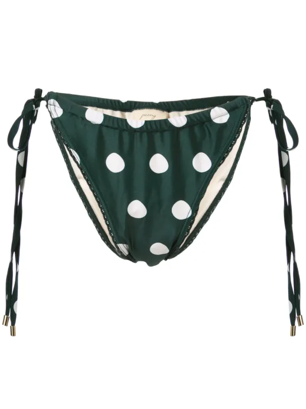 green and white polka dot bikini