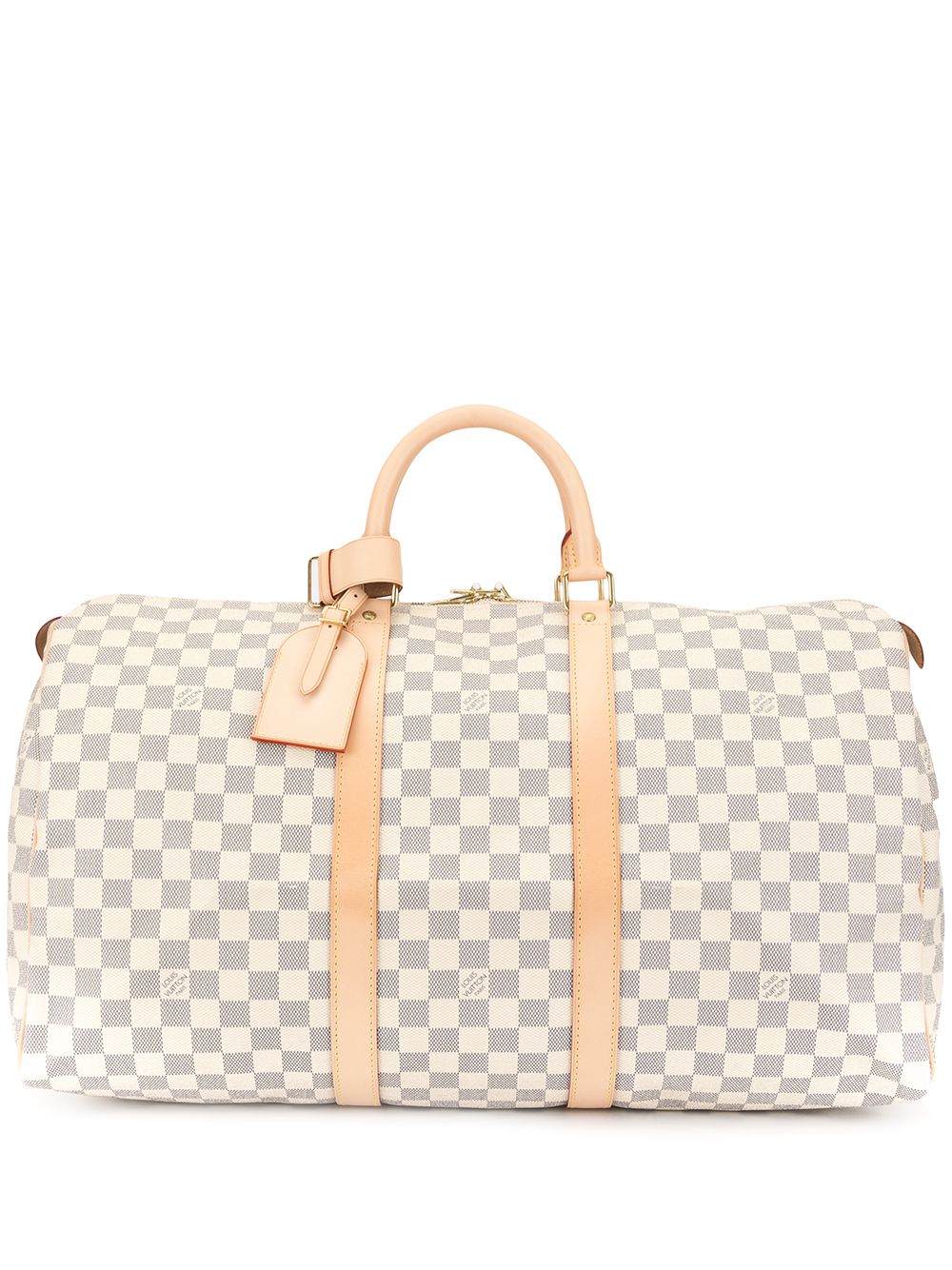 Pre-Owned Louis Vuitton Keepall 50 Travel Bag In White | ModeSens