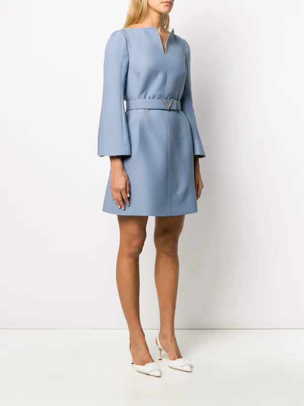 Valentino Garavani V Belted Dress | Blue | FARFETCH