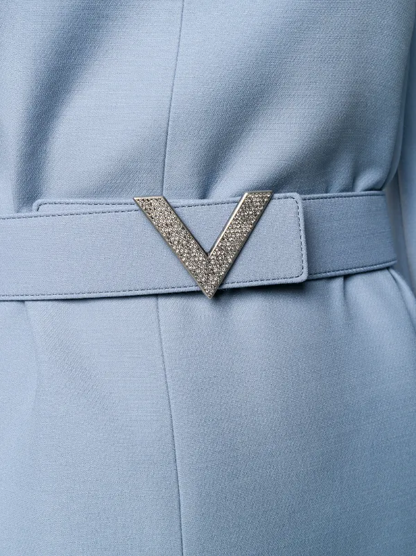 Valentino Garavani V Belted Dress | Blue | FARFETCH display picture 2
