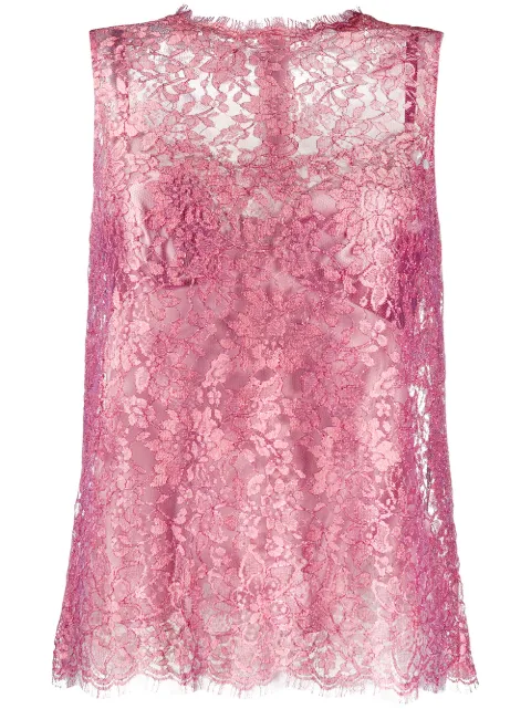 Dolce & Gabbana floral lace sleeveless blouse