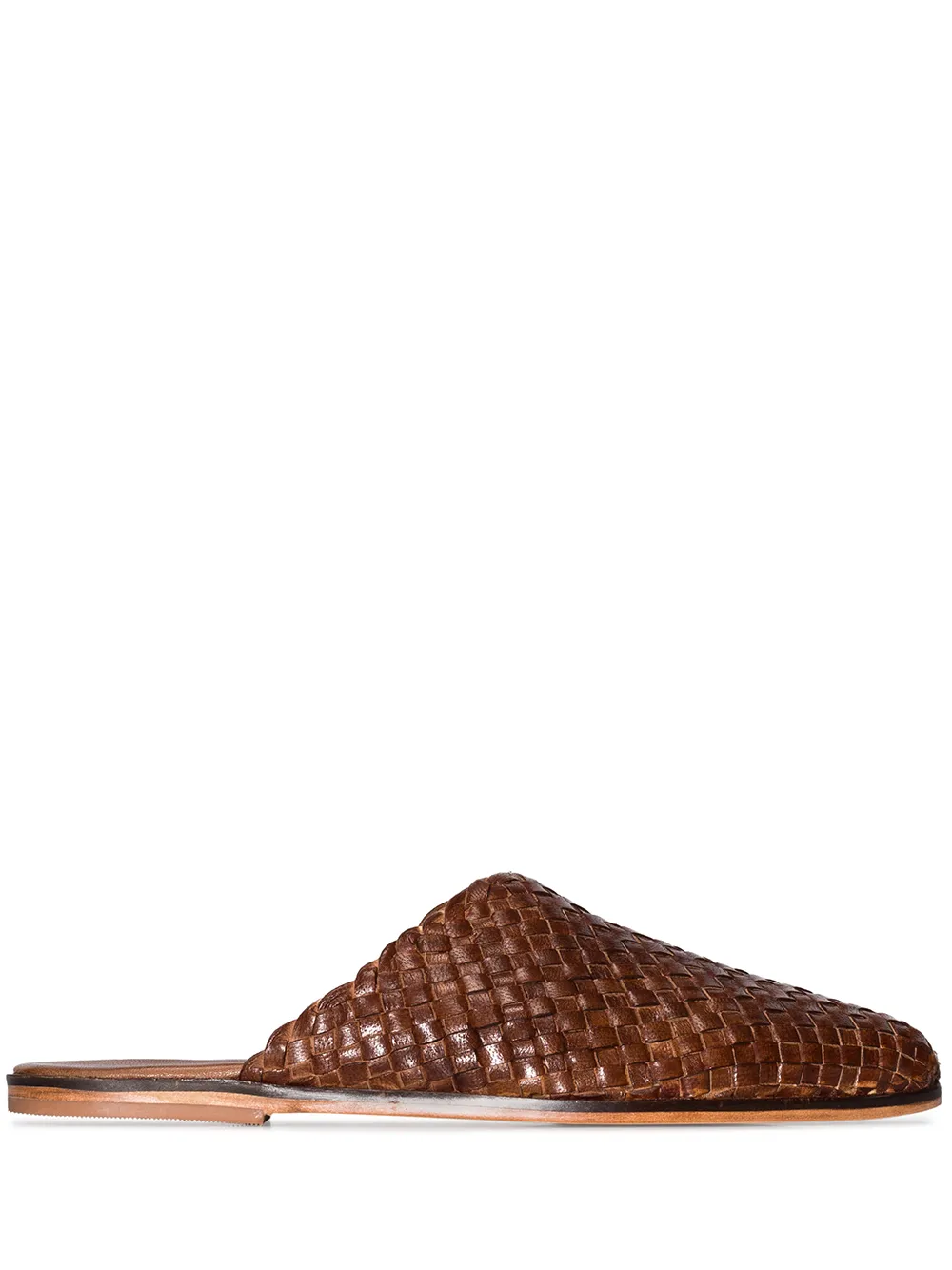 фото St. agni caio flat leather woven slippers