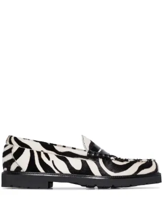 gh bass black and white loafers