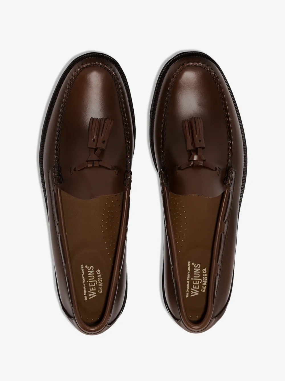 G.h. Bass & Co. Brown Weejuns Larkin Tassel Leather Loafers In Brown