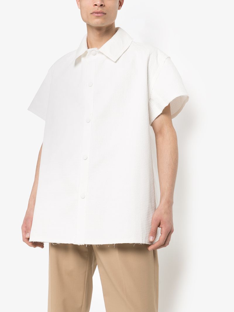 Shop Sunnei Raw Cut Oversized Shirt In White