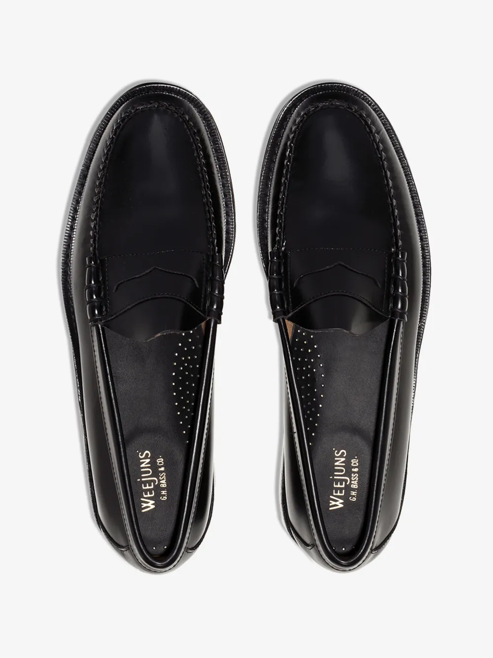 G.h. Bass & Co. Black Weejuns '90s Larson Penny Loafers In Black