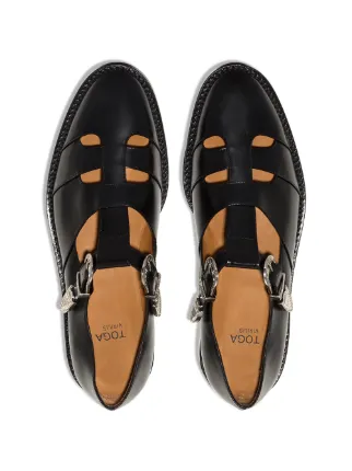 cut-out T-strap loafers展示图