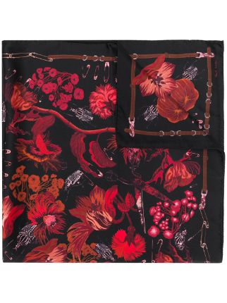 botanical silk scarves