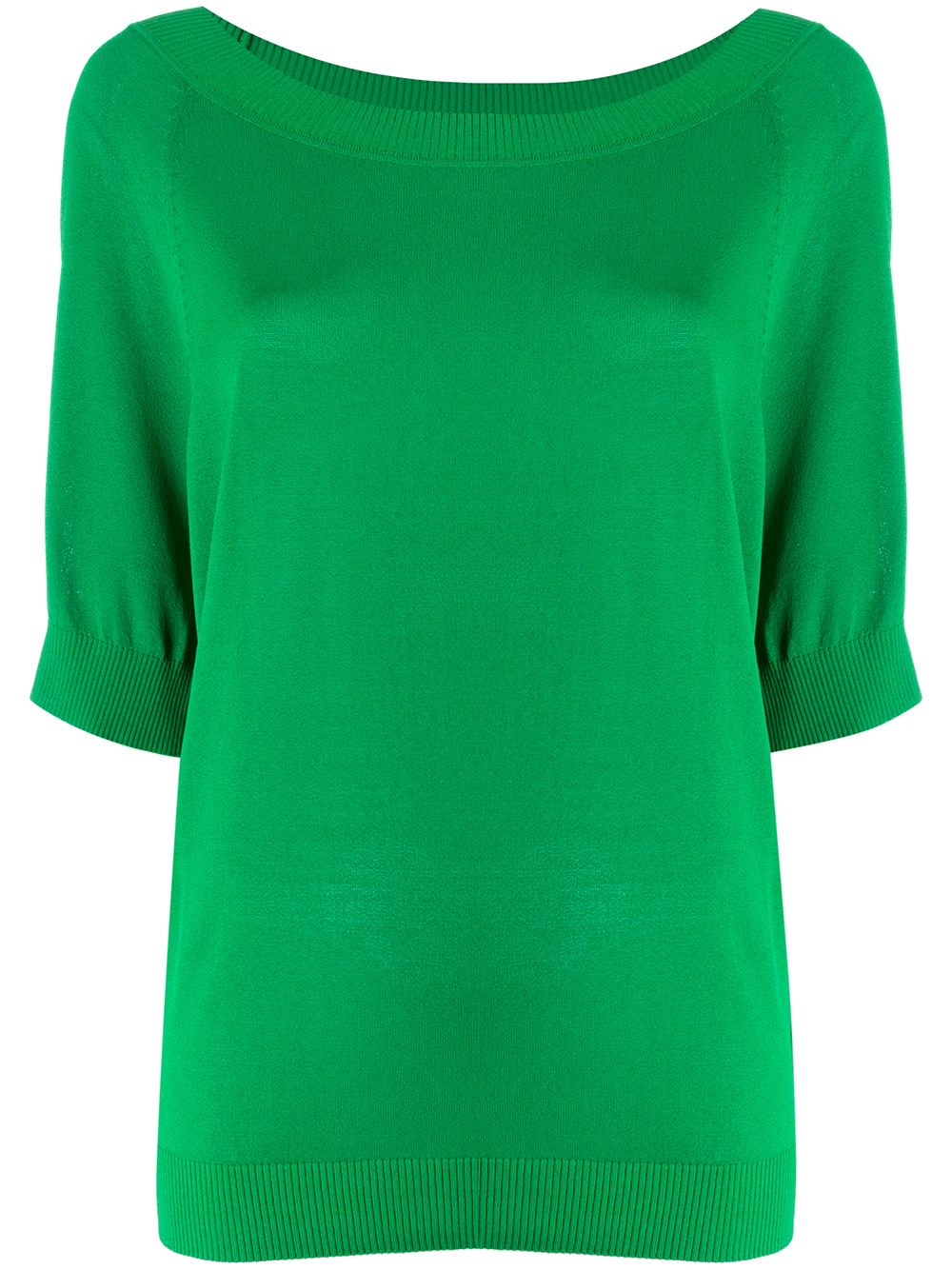 P.a.r.o.s.h Knitted Boat Neck Top In Green